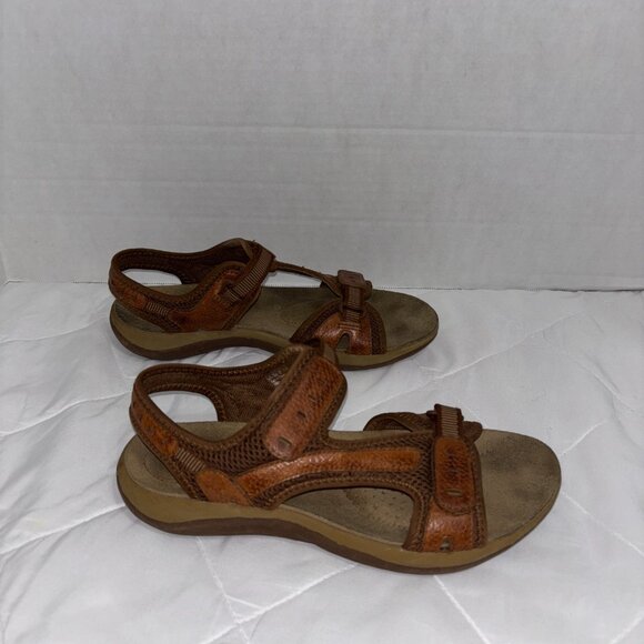 Earth spirit Cushion Womens 9 Adria II Brown Leather Sport Sandals Strap Comfort - Picture 10 of 15